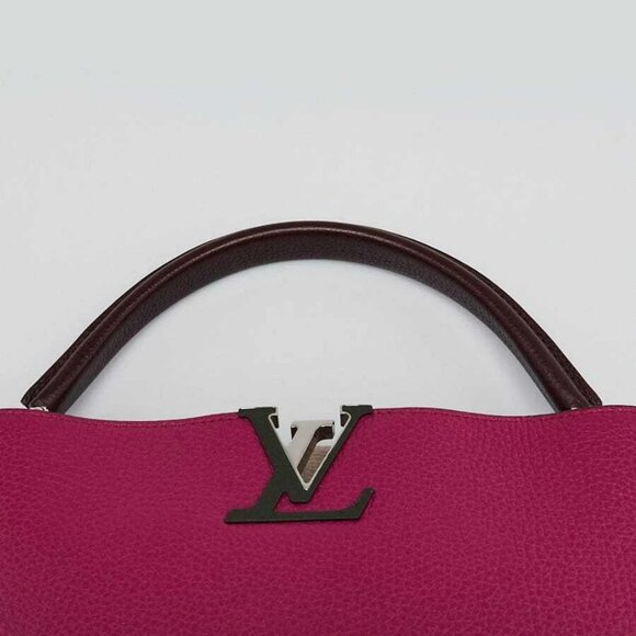 Louis Vuitton Galet/Violet Taurillon Leather Capucines MM Bag - Picture 7 of 12
